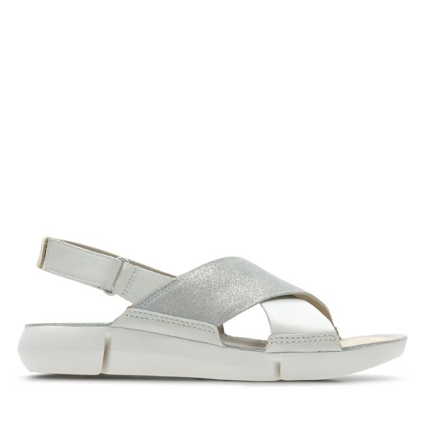 Clarks Womens Tri Chloe Sandals White Silver | CA-6598417